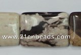 CZJ303 15.5 inches 22*30mm rectangle zebra jasper beads wholesale