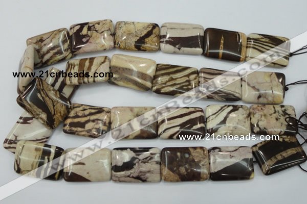 CZJ303 15.5 inches 22*30mm rectangle zebra jasper beads wholesale