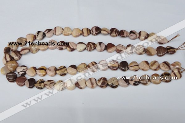 CZJ351 15.5 inches 12*12mm heart zebra jasper beads wholesale