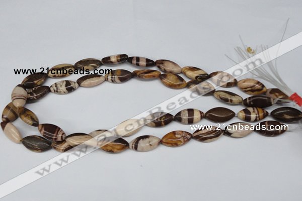 CZJ354 15.5 inches 10*20mm marquise zebra jasper beads wholesale