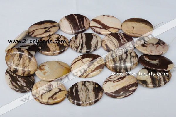 CZJ360 15.5 inches 30*40mm oval zebra jasper beads wholesale