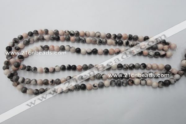 CZJ401 15.5 inches 6mm round pink zebra jasper beads wholesale