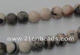 CZJ402 15.5 inches 8mm round pink zebra jasper beads wholesale