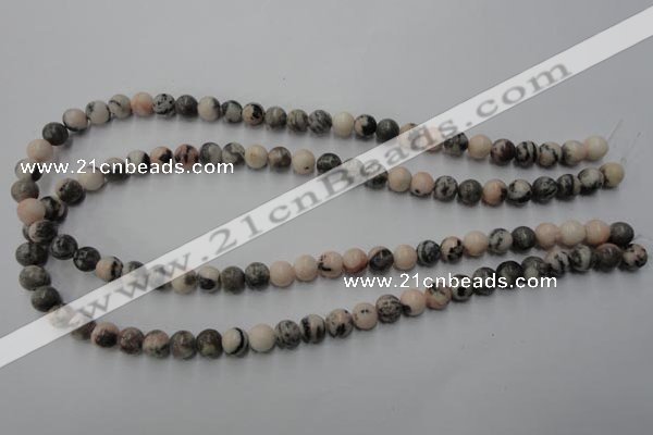 CZJ402 15.5 inches 8mm round pink zebra jasper beads wholesale