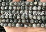 CZJ412 15.5 inches 8mm round green zebra jasper beads wholesale