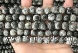 CZJ413 15.5 inches 10mm round green zebra jasper beads wholesale