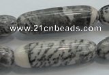 CZJ50 16 inches 12*40mm Cylinder zebra jasper gemstone beads wholesale