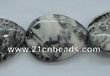 CZJ55 16 inches 22*30mm teardrop zebra jasper gemstone beads wholesale