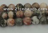 CZJ550 15.5 inches 4mm round pink zebra jasper beads wholesale