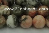 CZJ553 15.5 inches 10mm round pink zebra jasper beads wholesale