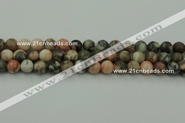 CZJ553 15.5 inches 10mm round pink zebra jasper beads wholesale