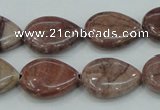 CZJ81 16 inches 15*20mm flat teardrop red zebra jasper beads wholesale