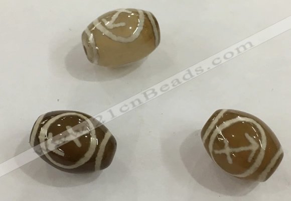 DZI309 10*14mm drum tibetan agate dzi beads wholesale