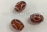 DZI379 10*14mm drum tibetan agate dzi beads wholesale