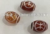 DZI382 10*14mm drum tibetan agate dzi beads wholesale