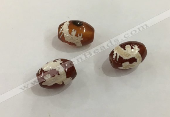 DZI390 10*14mm drum tibetan agate dzi beads wholesale