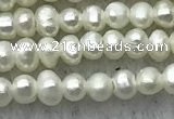 FWP03 14.5 inches 1.8mm - 2mm potato white freshwater pearl strands