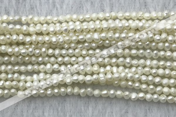 FWP05 14.5 inches 2mm - 2.5mm potato white freshwater pearl strands