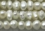 FWP07 14.5 inches 2mm - 3mm potato white freshwater pearl strands