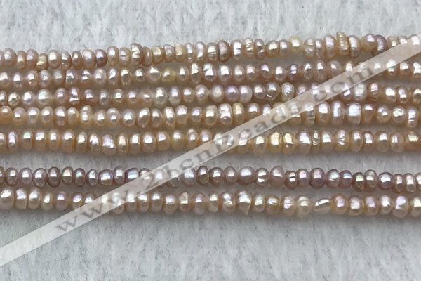 FWP10 14.5 inches 2.5mm - 3mm potato light purple freshwater pearl strands