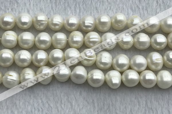 FWP112 15 inches 10mm - 11mm potato white freshwater pearl strands