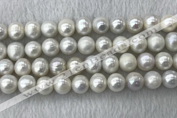 FWP115 15 inches 10mm - 11mm potato grey freshwater pearl strands