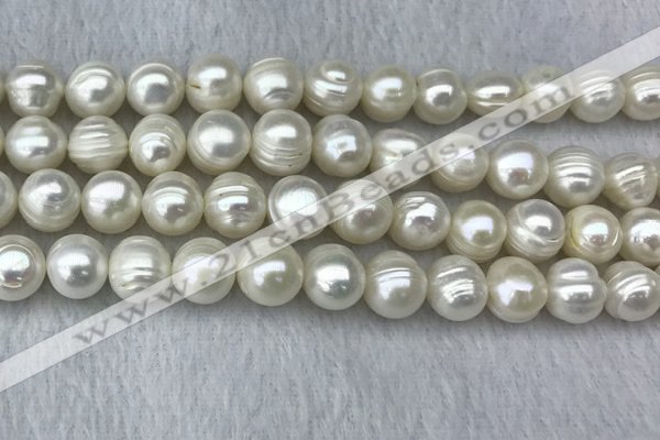 FWP123 15 inches 11mm - 12mm potato white freshwater pearl strands