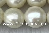 FWP133 15 inches 13mm potato white freshwater pearl strands