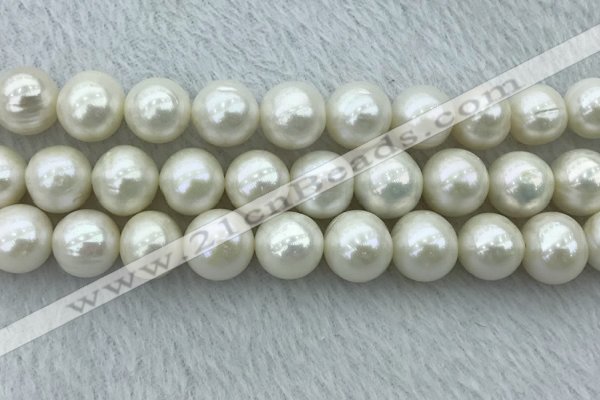 FWP135 15 inches 12mm - 13mm potato white freshwater pearl strands