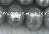 FWP141 15 inches 11mm - 12mm potato grey freshwater pearl strands