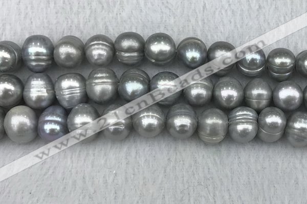 FWP141 15 inches 11mm - 12mm potato grey freshwater pearl strands