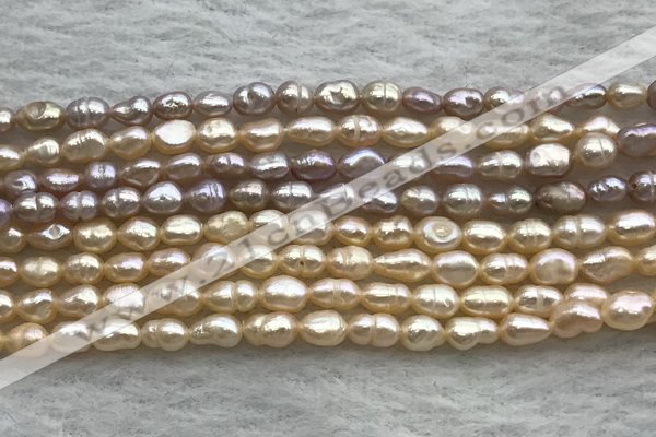 FWP158 14.5 inches 3mm - 4mm rice purple & pink freshwater pearl strands