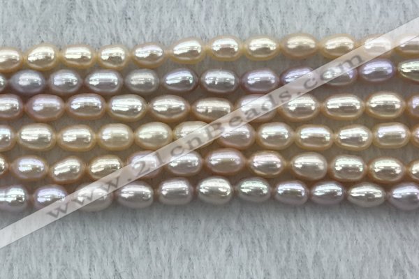 FWP175 14.5 inches 5mm - 6mm rice purple & pink freshwater pearl strands