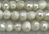 FWP18 14.5 inches 3mm - 4mm potato white freshwater pearl strands