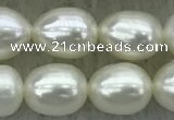 FWP181 15 inches 6mm - 7mm rice white freshwater pearl strands