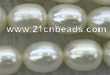 FWP182 15 inches 6mm - 7mm rice white freshwater pearl strands