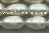 FWP187 15 inches 6mm - 7mm rice white freshwater pearl strands