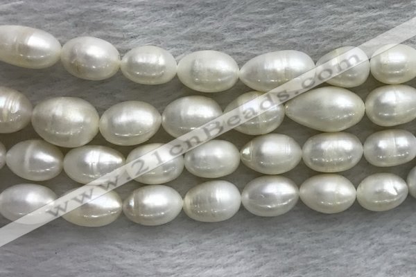 FWP205 15 inches 10mm - 11mm rice white freshwater pearl strands