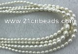 FWP212 15 inches 4mm - 9mm rice white freshwater pearl strands