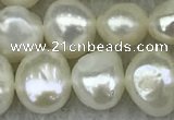 FWP241 15 inches 6mm - 7mm baroque white freshwater pearl strands