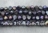 FWP247 15 inches 7mm - 8mm baroque black freshwater pearl strands