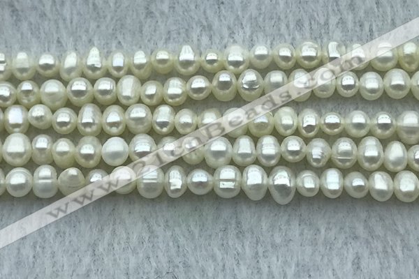 FWP28 14.5 inches 4.8mm potato white freshwater pearl strands