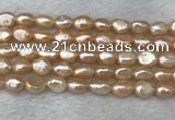 FWP280 15 inches 7mm - 8mm baroque pink freshwater pearl strands