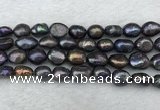 FWP288 15 inches 9mm - 10mm baroque black freshwater pearl strands