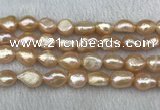 FWP290 15 inches 10mm - 11mm baroque pink freshwater pearl strands