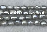 FWP307 15 inches 11mm - 12mm baroque grey freshwater pearl strands