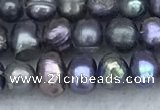 FWP31 14.5 inches 4mm - 4.7mm potato black freshwater pearl strands