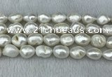 FWP312 15 inches 12mm - 13mm baroque white freshwater pearl strands