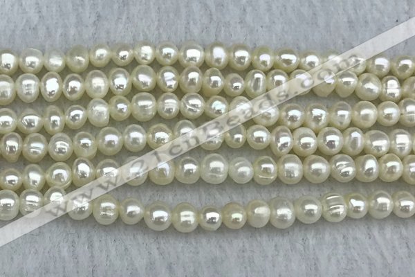 FWP32 14.5 inches 4.8mm potato white freshwater pearl strands