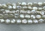 FWP352 15 inches 6mm - 7mm baroque white freshwater pearl strands